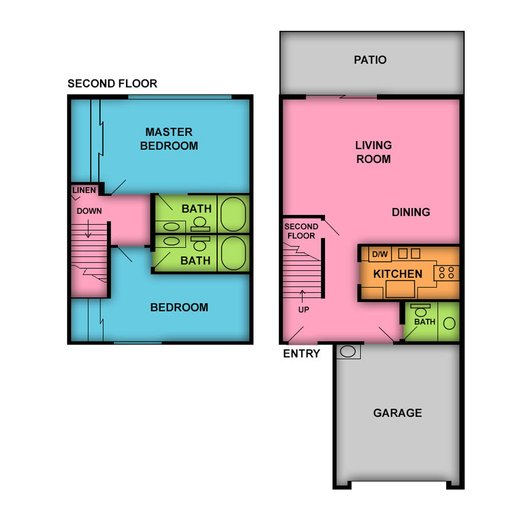 This image is the visual schematic floorplan representation of Sapphire at Club Royale Apartments