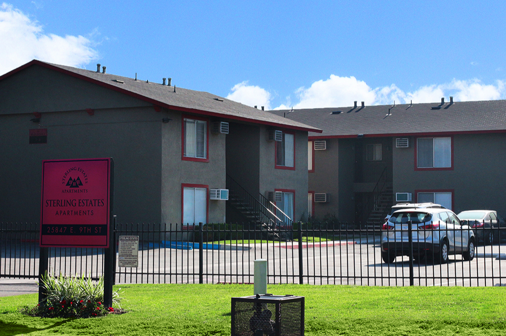 This image shows one of the exterior view of Sterling Estates Apartments