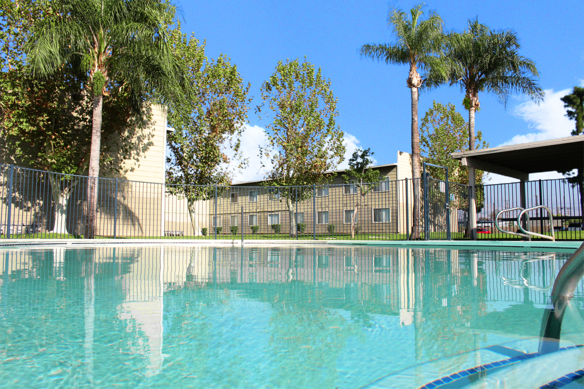 This image shows one of the exterior view of Village Square Apartments